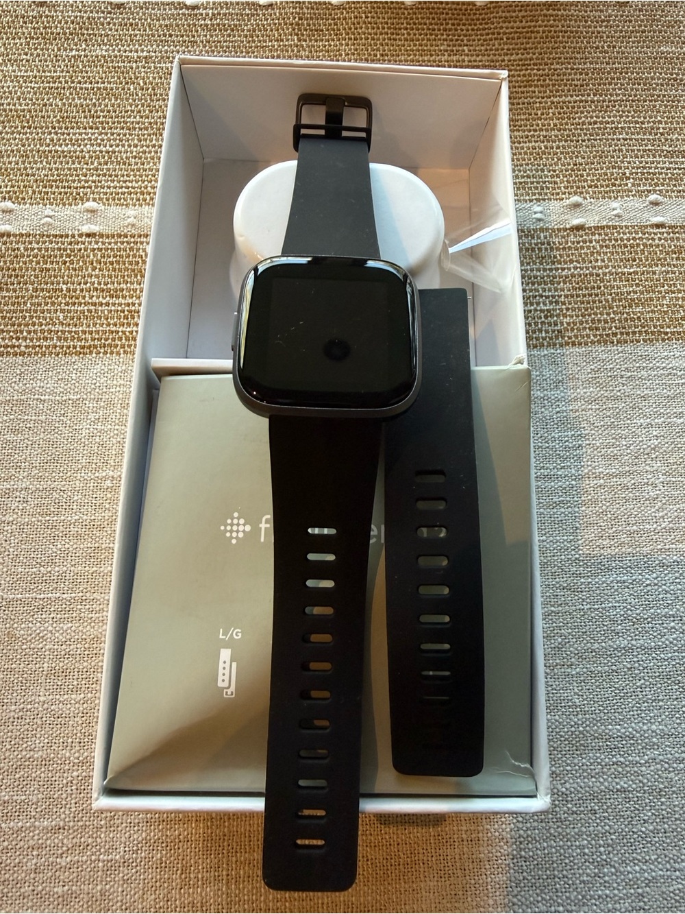 fitbit Versa 2 Black Smartwatch with Black Silicone Band - brand new in box